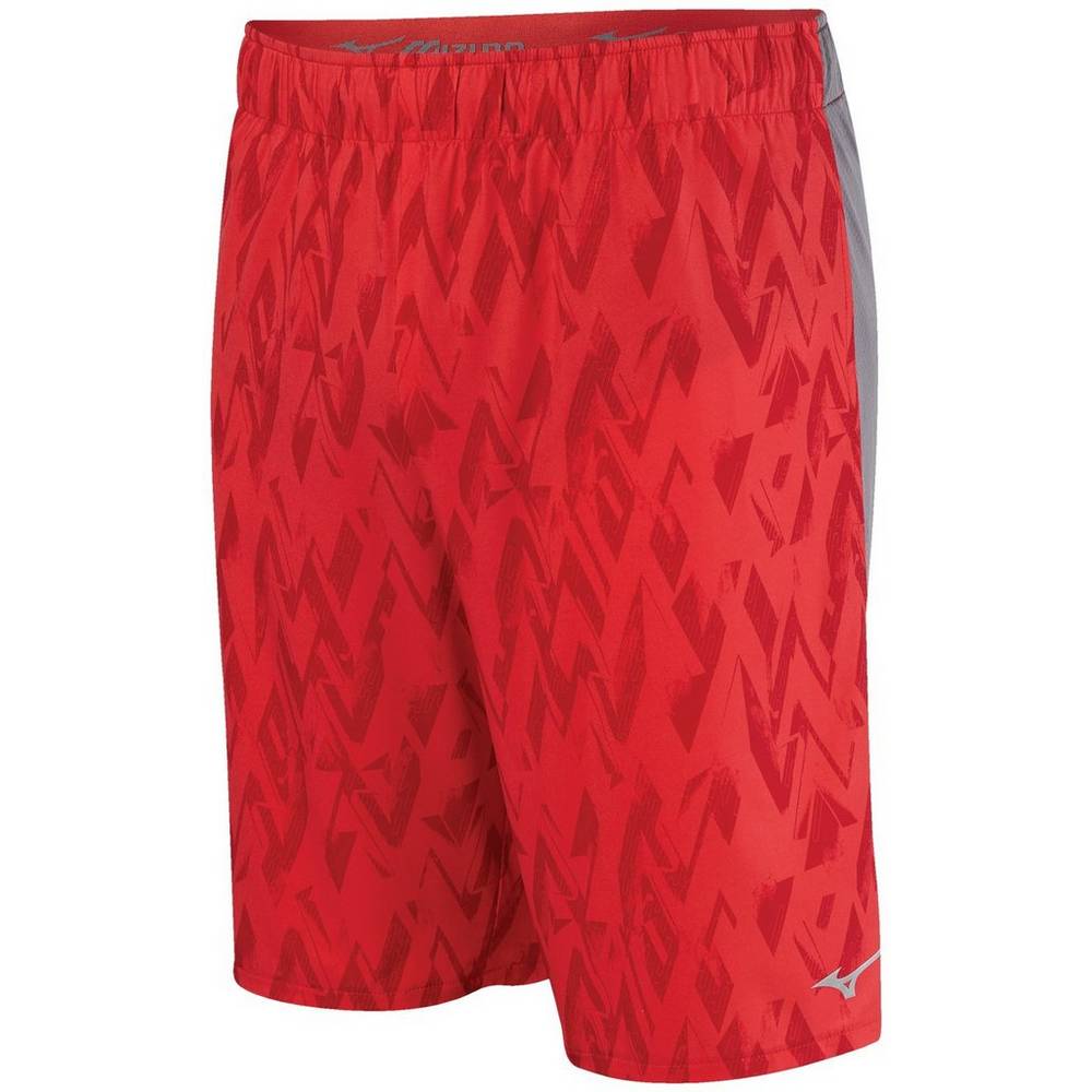 Pantaloncini Mizuno Running Alpha Printed 8.5" Uomo - Rosse - 92147-AZFI